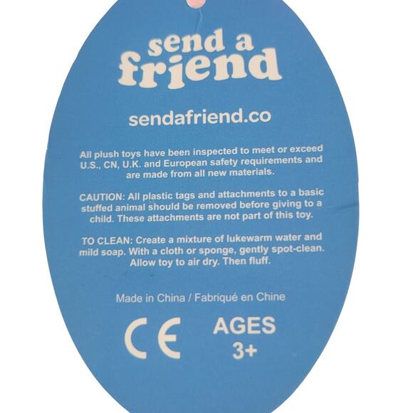 Alex the Axolotl Plush 10" Send A Friend Pink Stuffed Animal Toy Hearts Stuffie - Picture 12 of 16